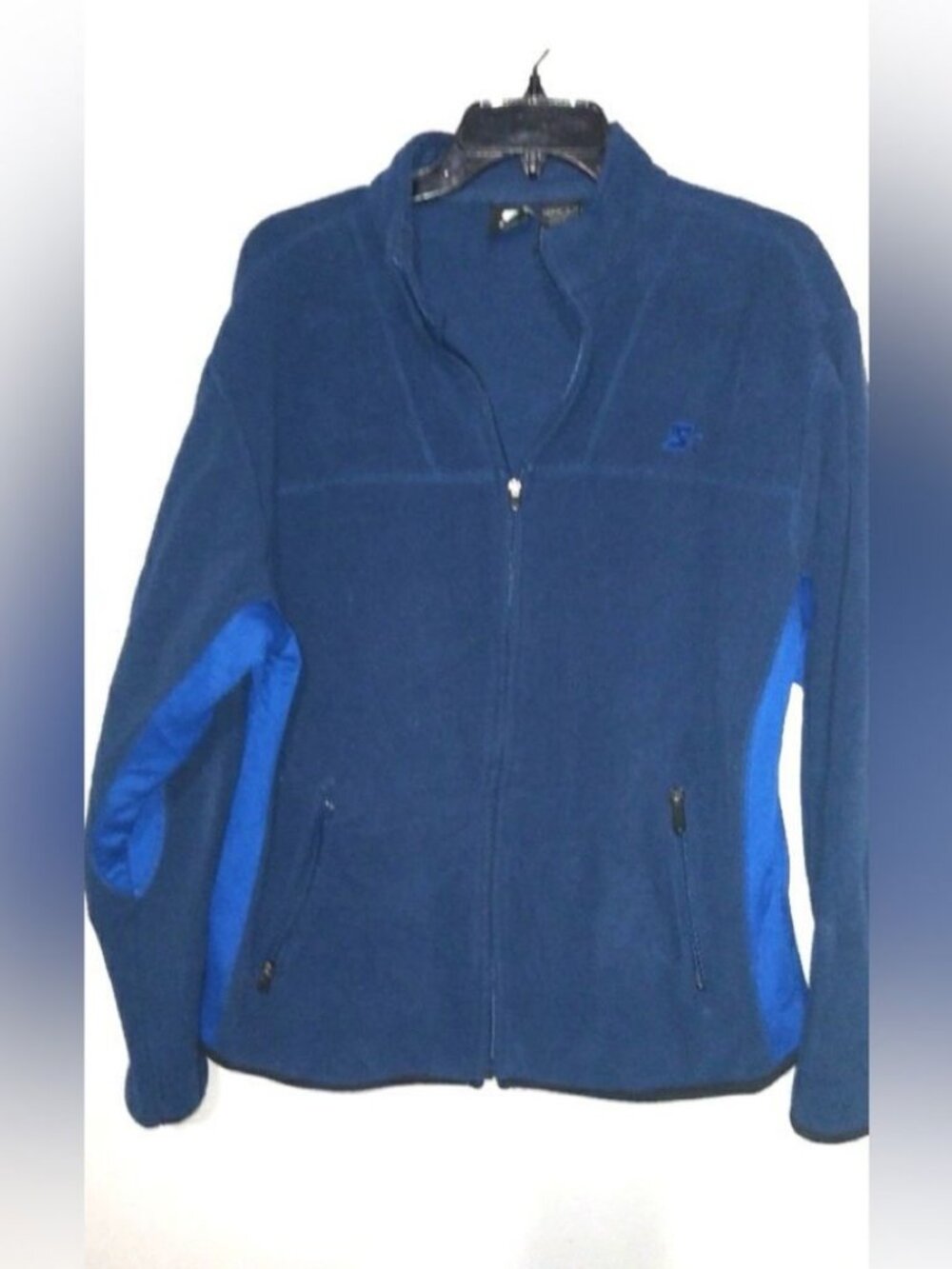 STARTER M 38-40 Mens Full Zip Fleece Warm-Up Jacket Blue